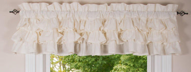 Meadowpark Valance Unlined Triple Ruffle VR111000 - The Fox Decor